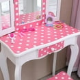 thumbnail image 6 of Ktaxon Kids Vanity Table and Stool Set with 3 Mirrors, Pretend Play Princess Makeup Dressing Table,Children's Furniture, 6 of 12