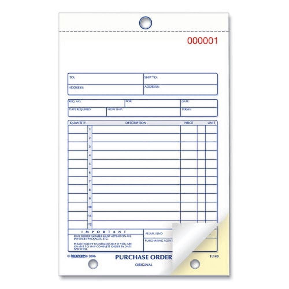 Purchase Order Book, Bottom Punch, Two-Part Carbonless, 5.5 X 7.88, 1/page, 50 Forms | Bundle of 2 Each
