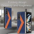 thumbnail image 5 of Techcircle Case for Samsung Galaxy Z Fold 4 7.6" inch 2022, PU Leather Backplane Secure Warp Wireless Charging Anti-fall Shockproof Anti-fingerprint Luxury Elegant Folding Case, Blue, 5 of 8