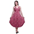 thumbnail image 1 of Bimba Robe Midi à Cordon Imprimée Florale pour Femmes, Bretelles Spaghetti, Tenue de Plage, Très Grande Taille, 1 of 1