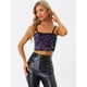 thumbnail image 3 of Disfraz de navidad Camisola de terciopelo con tirantes finos y lentejuelas brillantes para mujer Negro Morado XL, 3 of 6