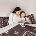 thumbnail image 4 of Homewish Boho Geometric Rhombus Full Size Comforter Sets,Bohemian Exotic Style Bedding Comforter Set,Chocolate Brown,Light Gray Reversible,3pcs,1 Comforter and 2 Pillowcases, 4 of 7