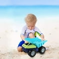 thumbnail image 6 of SHANNA Sand Truck, 13inch Kids Dump Truck Toy Large Play Car with Shovels for Outdoor/Indoor Beach Boys Girls Toddlers Aged 2 3 4 5 6, Green, 6 of 7