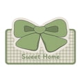 thumbnail image 1 of Green Grid Arched Bathroom Floor Mat Highly Absorbent Soft Non- Quick Drying Shower Carpet, 1 of 7