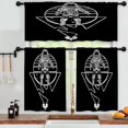 thumbnail image 3 of LALILO Kitchen Curtains and Valances Set of 3 36" Astronaut Window Treatment Tiers for Window Decor, 3 of 5