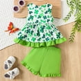 thumbnail image 4 of MEZZALL Baby Girl My First St. Patrick's Day Outfit Ruffle Bodysuit Cake Smash Shorts Clover Clothes, 4 of 7