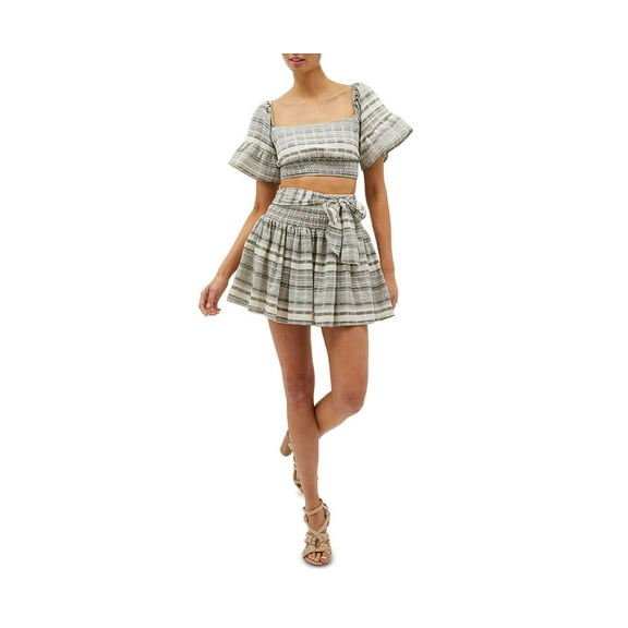 Minkpink Tidal Flutter Cotton Crop Top, Multi, Large