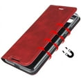 thumbnail image 3 of iPhone 7/8 Case with Wrist Strap, Classic PU Leather Wallet Case Slim Flip Folio with Card Holder,Kickstand Feature Magnet Closure Case Cover for iPhone 7/8,iPhone SE (2020 Edition) 4.7",Red, 3 of 16