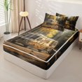 thumbnail image 2 of catabedysis Autumn Camper Zipper Twin Comforter Sets with Fitted Sheet and 2 Pillowcases,Wild Animal Bear Zipper Bedding Set For Boys,Multicolor,Reversible,4 Pieces, 2 of 7