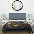 thumbnail image 3 of Designart "Rose in Navy Blue and Gold II" Floral & Botanical Bedding Covert Set - Rose Blue Floral Bed Set With 2 Shams, 3 of 6