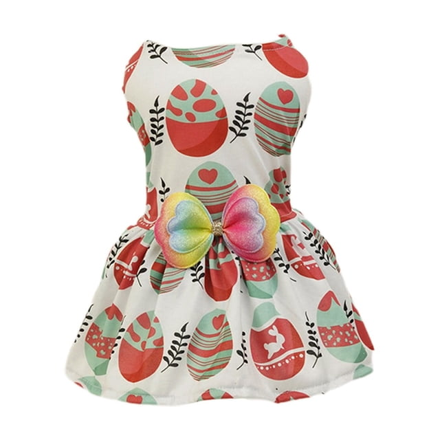 Mom's Best Vestido de princesa, para gatos pequeños, perros, primavera y verano, 29,5 x 42,8 cm, ropa para mascotas de Pascua, talla M