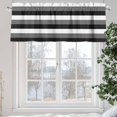 thumbnail image 5 of Black Grey Valances for Windows, 54 x 18in, and White Striped Geometric Rod Pocket Kitchen Valance Curtain Light Filtering Window Treatments for Living Room Bedroom, 1 Panel, 5 of 7