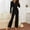 Black, variant on Turilly Womens Pajama Sets Cleaance Women's Two Piece Outfits Long Sleeve Solid Color Tops With High Waist Pants Pajama Sets