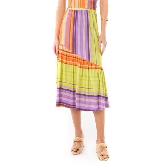 Rovitex Endless Collection Women's Elastic Midi Skirt (Calendula, X-Large)