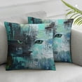 thumbnail image 3 of nygtbtfer Throw Pillow Covers Polyester Pillow Case,Fashionable Decorative Square Pillowcases Covers for Couch Sofa Bed,Living Room Sofa,,(2 pcs),Abstract Grey and Blue White, 3 of 7