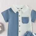 thumbnail image 4 of Linfrsh Summer Outfits Toddler Boy Baby Boy Outfits for 2t 3t 4t 5t 6t Children's Day Gift 2PCS Set(Blue,12-18 Months), 4 of 5