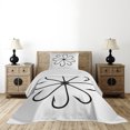 thumbnail image 3 of Ambesonne White Quilted Coverlet 2 Pcs, Fishing Hook, Twin Size, White and Black, 3 of 4