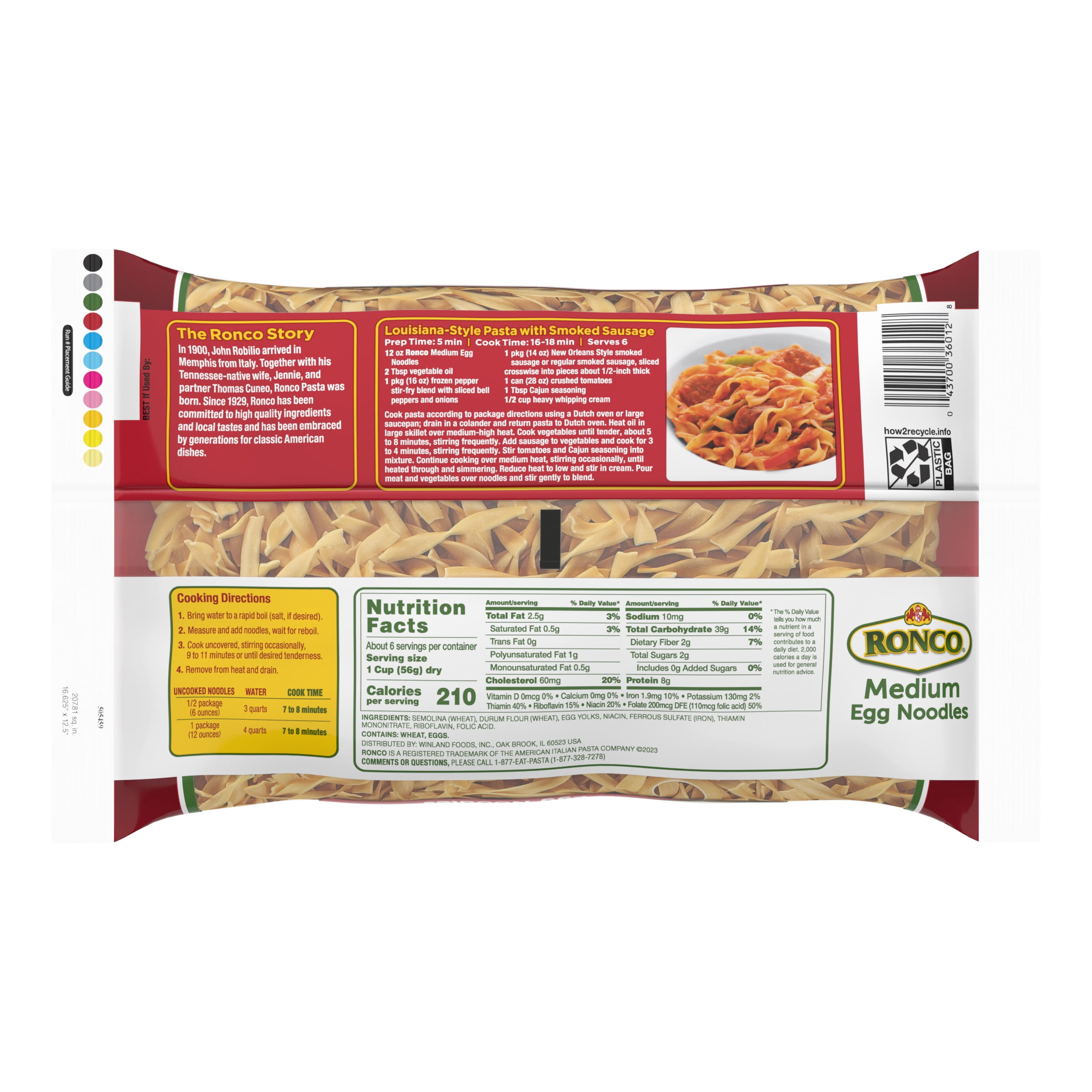 (3 pack) Ronco 12 oz Medium Egg Noodle