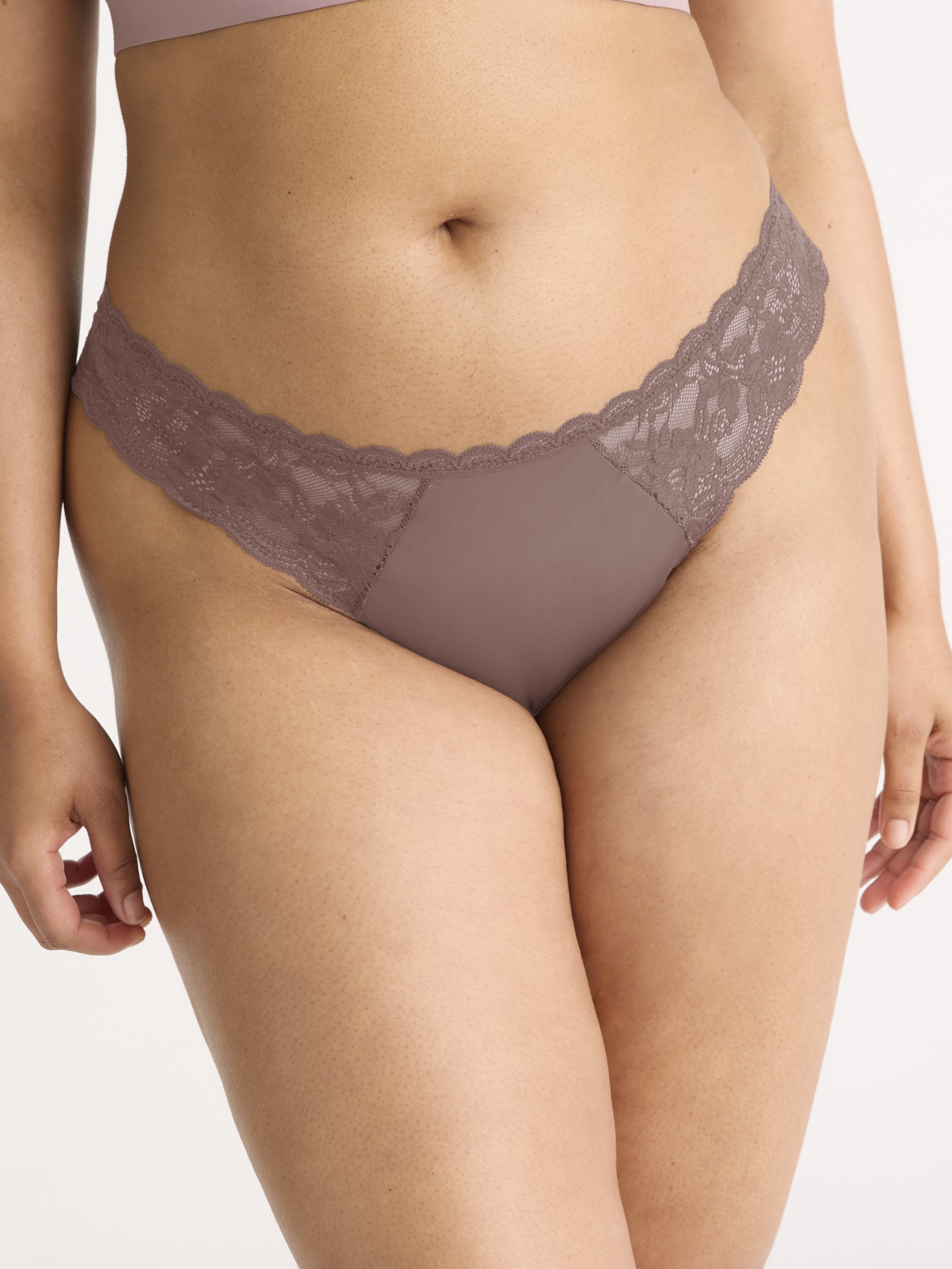 Joyspun Women's Microfiber and Lace Thong Panties, 3-Pack, Sizes XS-3XL