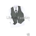 thumbnail image 5 of Baby Toddler Boy 4 PC Vest Set Pinstripe Formal Wedding Tuxedo Suit Gray S-20, 5 of 7