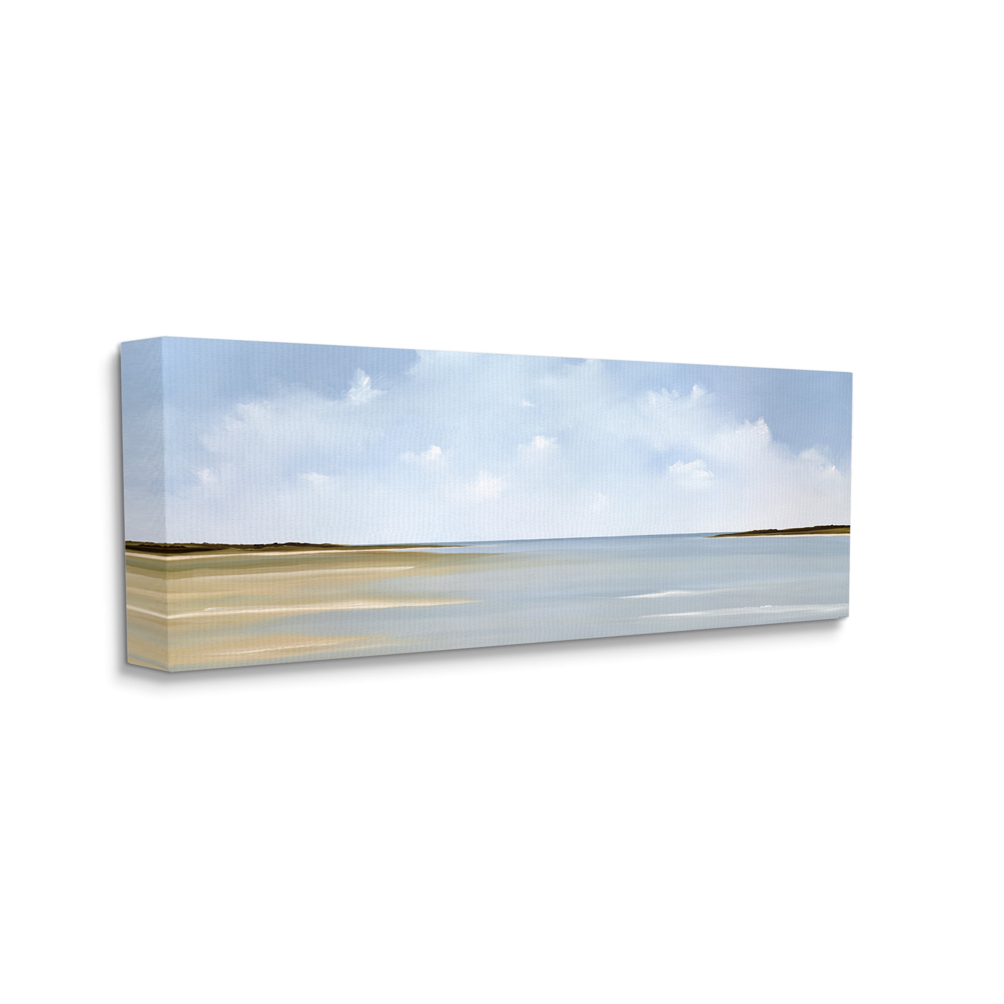 Stupell Industries Beach Clouds Landscape Landscape Painting Gallery Wrapped Canvas Art Print Wall Art, 30 x 13