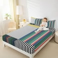 thumbnail image 4 of jejeloiu Modern Geometric Stripe Bed Sheets,Abstract Art King Sheets,Colorful Lines Sheet Set For Girls Boys,Super Cozy Room Decor,4-Piece, 4 of 7