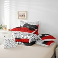 thumbnail image 6 of Manfei Cartoon Console 7 Pieces Bedding Comforter Set,Modern Video Game Full Bedding Set,Red White Black Fitted Sheet Flat Sheet For Boys Teens,Super Cozy Room Decor Reversible, 6 of 8