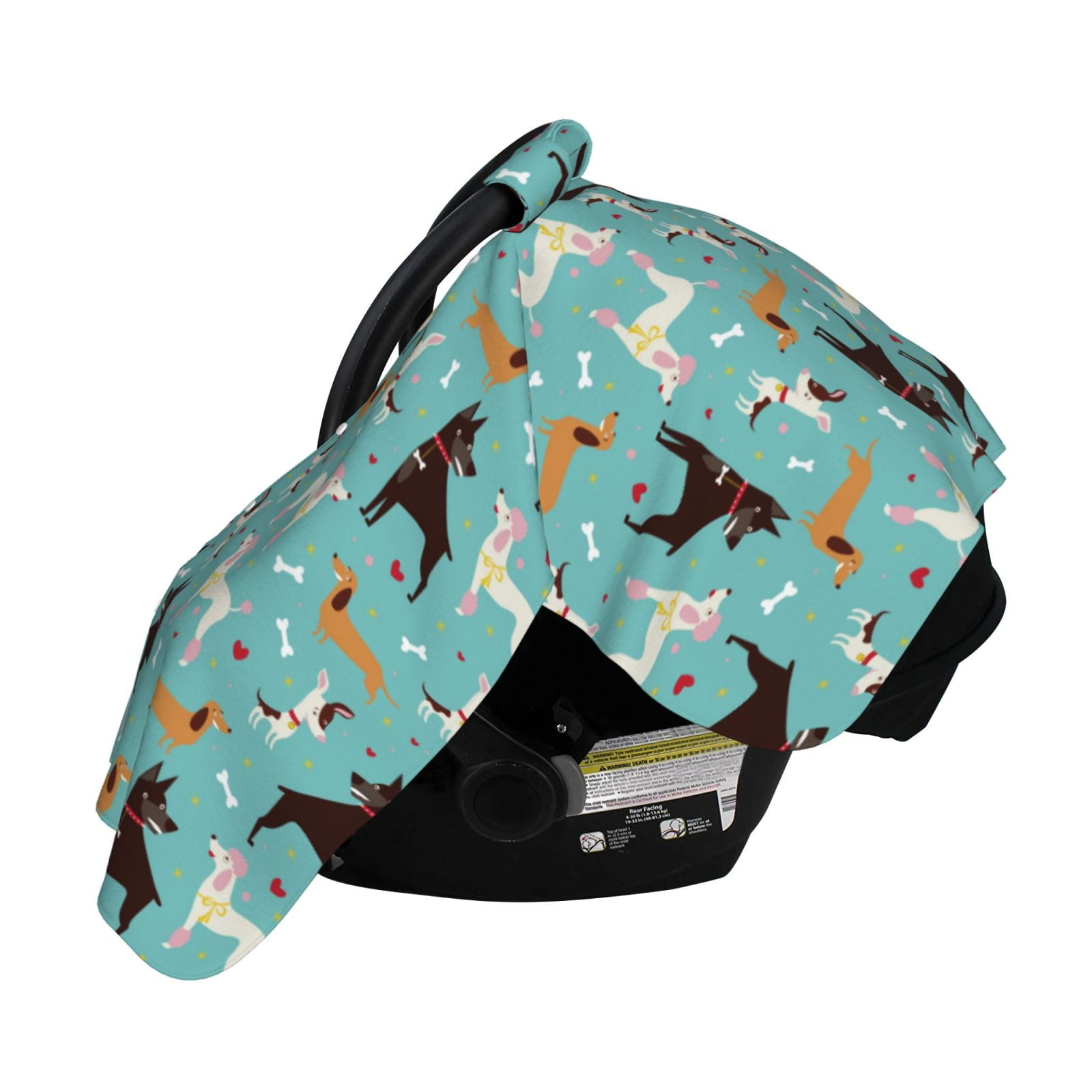 Naloa Cute Dog Baby Car Seat Cover, Breathable Baby Carrier Cover, Multiuse Baby Carrier Cover & Nursing Breastfeeding Cover