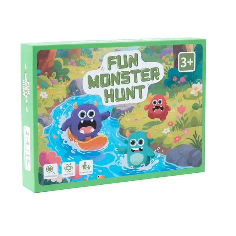 Fun Monster Hunt Wooden Board Game Set, Interactive Competitive