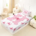 thumbnail image 4 of Erosebridal Dreamy Princess Style Twin Sheet Sets,Pink Bowtie Monogrammed H Bedding For Princess 3pcs, 4 of 6