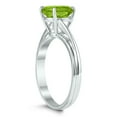 thumbnail image 2 of SZUL Women's Solitaire Oval 8X6MM Peridot Gemstone Twist Ring in 10K White Gold, 2 of 4