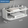 thumbnail image 3 of 1 Set Wi-Fi Router Container Punch-free Wall-Mounted Waterproof Double Layer Wifi Router Hanging Rack TV Set-top Boxes Shelf Home Supply, 3 of 12