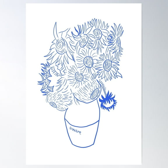 Van Gogh Sunflower Poster Wall Art, Modern Wall Decor For Living Room Bedroom, 8x12 UNFRAMED