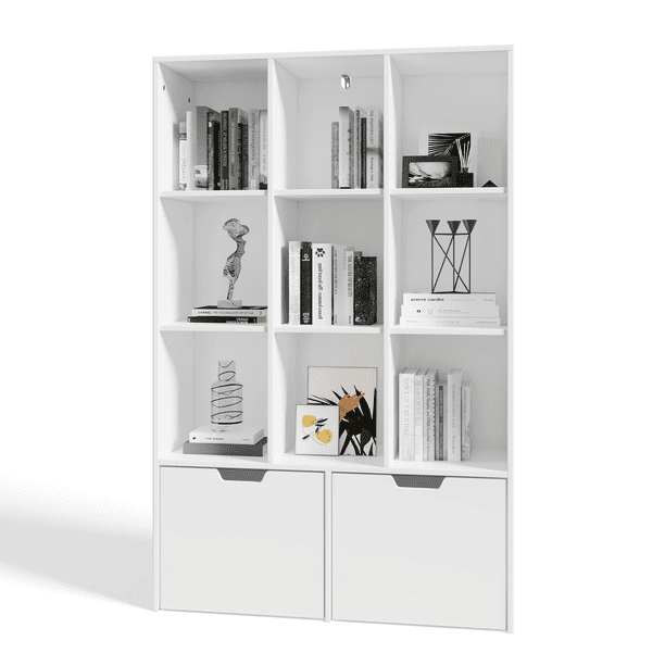 WhizMax 9 Cube Bookcase with 2 Drawers Tall Standing Shelf for Living