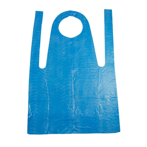 Raindrops Disposable Waterproof PE Apron for Kitchen Use Blue Sleeveless BBQ Apron 20 Pieces