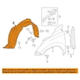 thumbnail image 3 of Fits 17-19 CR-V Front Splash Shield Inner Fender Liner w/Insulation Right Side, 3 of 4