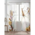 thumbnail image 2 of Thanksgiving Sheer Curtains 108 inches Long, White Pumpkin Flowers Fall Harvest Farmhouse Light Filtering Sheer Window Curtains Rod Pocket Voile Drapes for Bedroom Living Room, 52"W x 108"L 2 Panels, 2 of 7