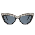 thumbnail image 3 of Qarigey 1 par de gafas de mujer con montura de PC, lentes de resina, bonitas gafas elegantes de cristal con diamantes de imitación para Type3 NO3, 3 of 6