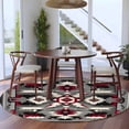 thumbnail image 3 of Round Rugs 6Ft, Boho Red Grey Round Area Rug Washable Indoor Throw Carpet, Vintage Geometric Southwestern Ethnic Soft Non Slip Circle Rug for Office Cabinet Home Decor Aesthetic, 3 of 8