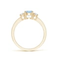 thumbnail image 2 of ANGARA Natural Classic Three Stone Aquamarine and Diamond Ring in 14K Yellow Gold for Women (Size-5mm) | March Birthstone, Birthday, Anniversary, Jewelry Gift for Women | Natural Aquamarine Ring, 2 of 9