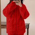 thumbnail image 4 of DailyTrove Women's Long Sleeve Hoodie & Jogger Set - Solid Color, Casual Style, Spring & Street Wear,Red, 4 of 4