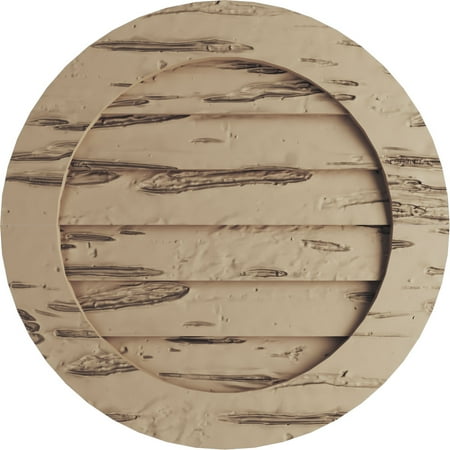 

Ekena Millwork 24 W x 24 H Timberthane Pecky Cypress Round Faux Wood Non-Functional Gable Vent Primed Tan
