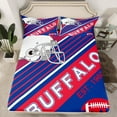 thumbnail image 2 of Erosebridal Sheets American Football Sheet Set Blue and Red Rugby Game Helmet Bed Sheets Set Football Sports Team Flat Fitted Sheet with 2 Pillowcases, Full (Buffalo), 2 of 6
