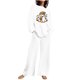 thumbnail image 2 of Puntoco Traje De Pantalón Y top De Manga Larga Con Cuello Redondo Y Estampado De Halloween Para Mujer Blanco Xxxl, 2 of 4