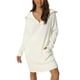 thumbnail image 1 of INSPIRAR CHIC Vestido de suéter midi casual de manga larga con cuello en V y cremallera para mujer en blanco S, 1 of 6