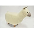 thumbnail image 6 of Benzara BM196590 Grass Mud Horse Shape Wooden Storage Ottoman with Fabric Upholstery, Cream & Brown, 6 of 6