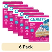 (6 pack) Quest Protein Bar, Birthday Cake Flavored, Gluten Free, 20g of Protein, 4 Count