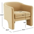 thumbnail image 3 of SAFAVIEH Couture Londyn Modern Velvet Solid Accent Chair, Light Brown, 3 of 9