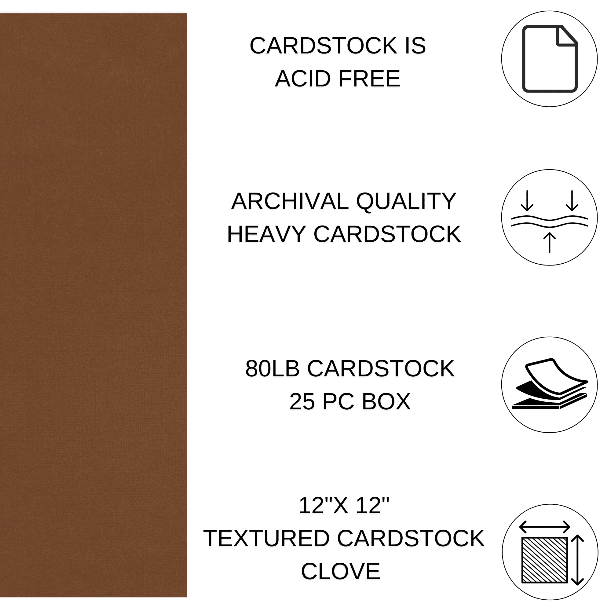 Paper Accents Cardstock 12"x 12" Textured 80lb Clove 25pc