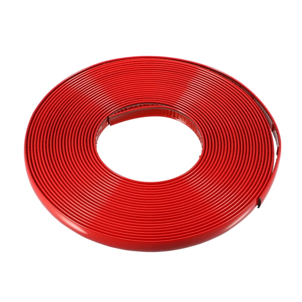 Protectores de borde de puerta de automóvil, tira de carrocería, 32 pies de longitud, 12 mm, 1/2 pulgada de ancho, tira de moldura de automóvil universal para puerta de vehículo, ventana, PVC a prueba de rayones, rojo Unique Bargains molduras de panel lateral de automóvil